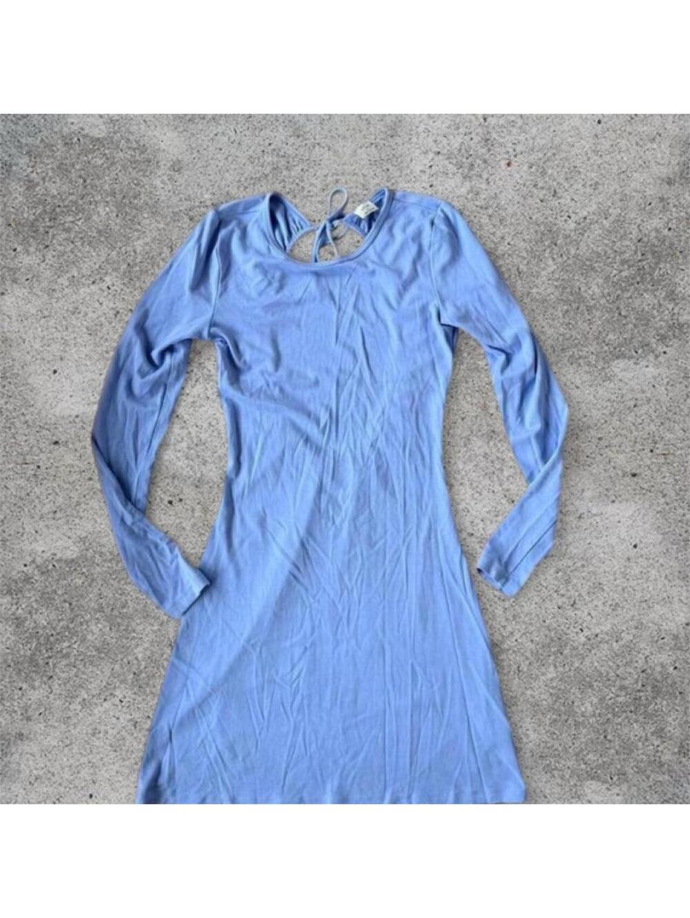 aritzia wilfred blue/periwinkle mini dress
